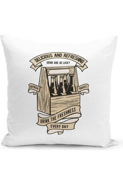 Generic Drink Fresh Everyday Quote Themed Decorative Throw Pillow Multicolour