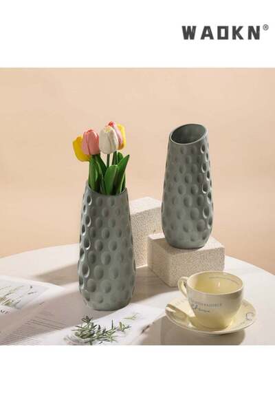 Generic Plastic vase, creative Nordic style slanted mouth vase, fashionable, ...