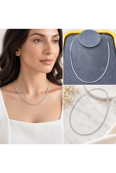 FM 💎   Premium Shiny and Stylish Silver Color Multi Chain Women's Steel Neck...