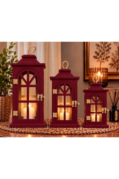 Colorido Candles COLORIDO 3 LÜ DEKORATİF FENER & MUMLUK SETİ BÜYÜK, ORTA, KÜÇ...