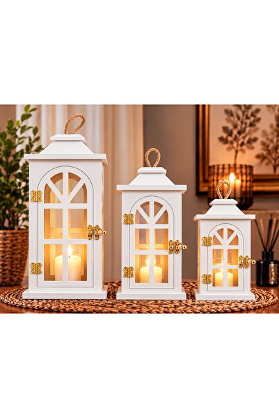Colorido Candles COLORIDO 3 LÜ DEKORATİF FENER & MUMLUK SETİ BÜYÜK, ORTA, KÜÇ...