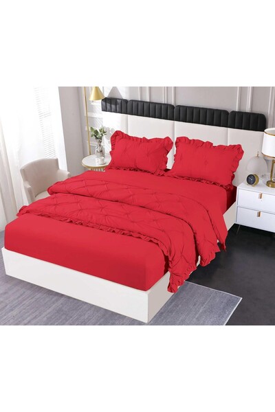 Lenjeria Pufoasa Ruffled Duvet Cover Set , 4 Pieces – Fitted Sheet 180×200 cm