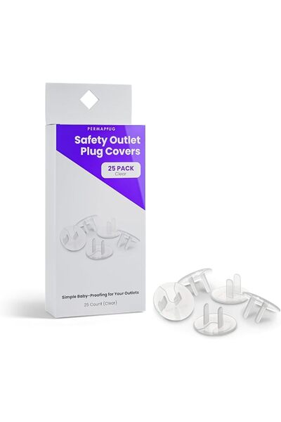 GENERAL Permaplug Safety Outlet Plug Covers 24-Pack, Clear – Childproof, Tamp...