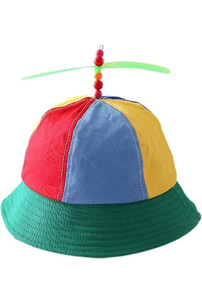 ELECDON Children Kids Cotton Helicopter Propeller Bucket Cap Color Block Patc...