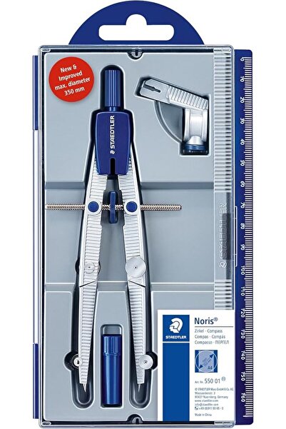 Staedtler Noris Club 550 01 School Compass with Quick Adjustment, Set with Un...