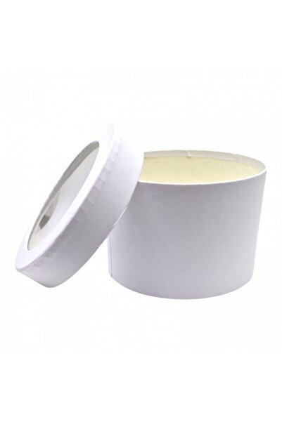 OEM Round Box with Window, 12.5 x 8.5 cm, Matte Finish, White