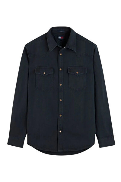 Tommy Hilfiger Ανδρικό Western Τζιν Πουκάμισο Μαύρο Tommy Jeans DM0DM23518-BDS