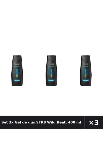 str8 Set 3x Gel de dus Wild Beat, 400 ml