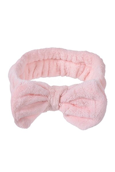 OEM Bentiță de Păr Furry Pink Nude cu Funda pentru Machiaj – ține părul depar...
