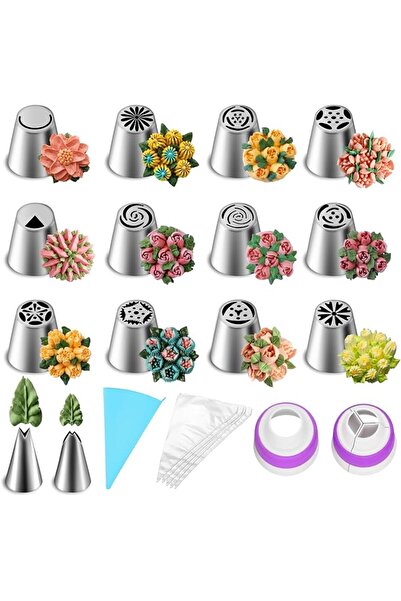 GENERAL Suuker 27 Pcs Russian Piping Tips Set, Cake Decorating Tips Baking Su...