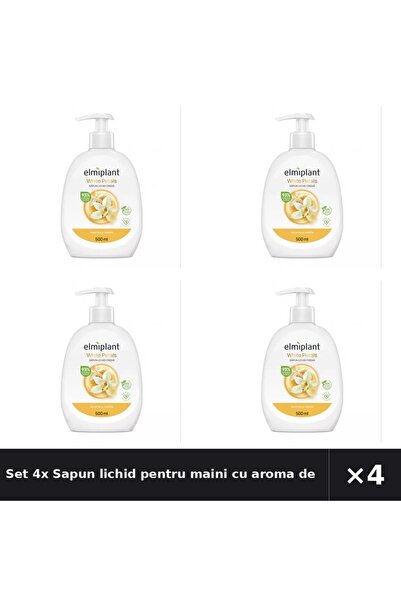 ELMIPLANT Set 4x Sapun lichid pentru maini cu aroma de iasomie si vanilie, 50...