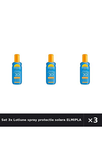 ELMIPLANT Set 3x Lotiune spray protectie solara Sun, SPF 30, 200ml