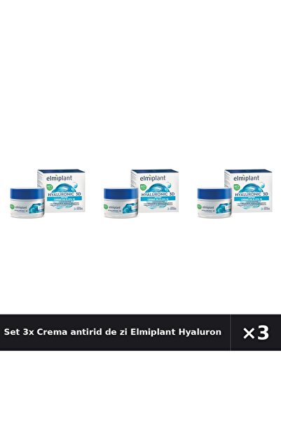 ELMIPLANT Set 3x Crema antirid de zi Hyaluronic, 50 ml