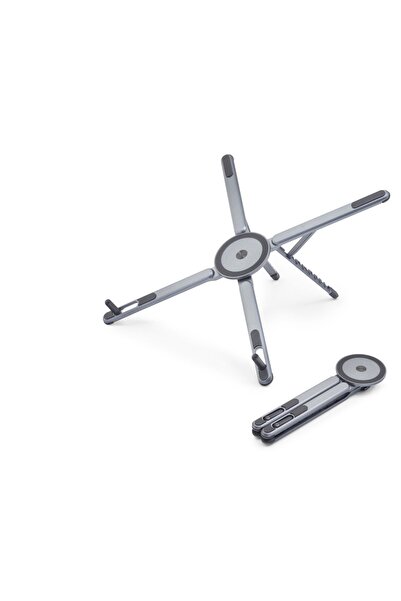 KarahanHırdavat Masaüstü Tablet ve Laptop Standı 360 Derece Döner Metal Gümüş