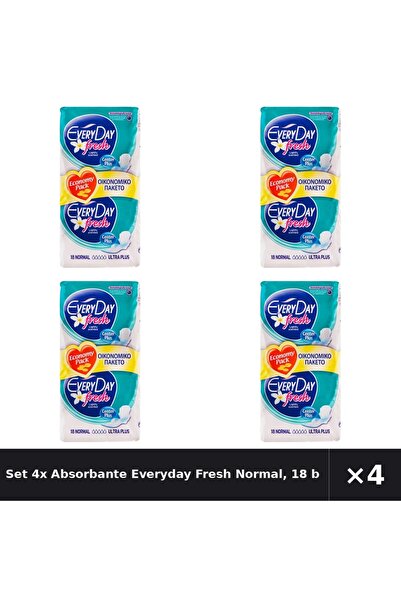 EveryDay Set 4x Absorbante Fresh Normal, 18 bucăți