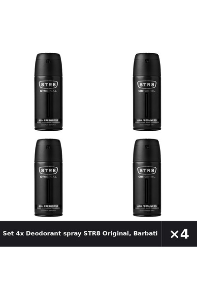 str8 Set 4x Deodorant spray Original, Barbati, 150 ml