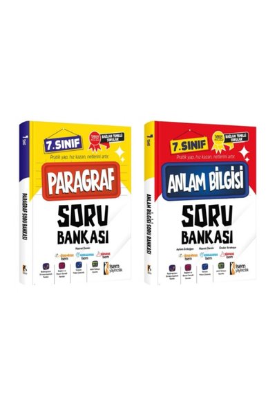 İsem Yayıncılık 7. Sınıf Paragraf ve Anlam Bilgisi Soru Bankaları 2 KİTAP Bağ...