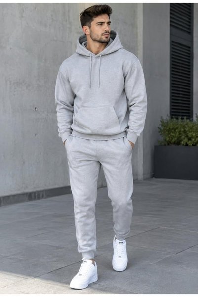 shams style Unisex Hooded Sweatshirt Top and Bottom Tracksuit Set