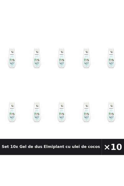 ELMIPLANT Set 10x Gel de dus cu ulei de cocos, 750 ml