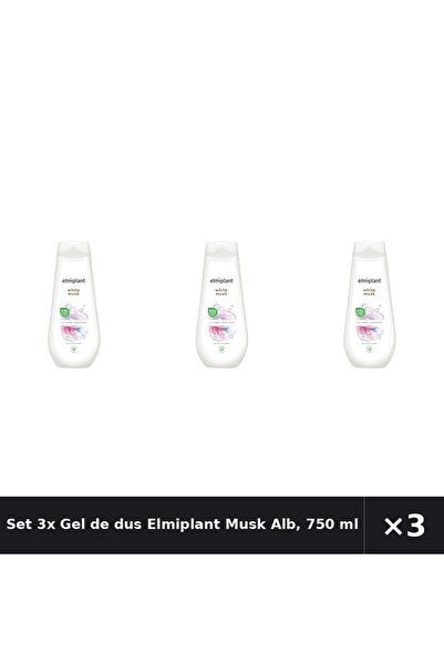 ELMIPLANT Set 3x Gel de dus Musk Alb, 750 ml