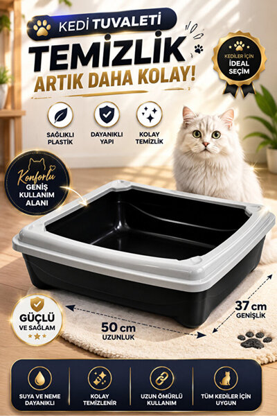 CKV CENTER Kedi Tuvaleti Açık Tuvalet Kabı Kürek ile Gönderilir