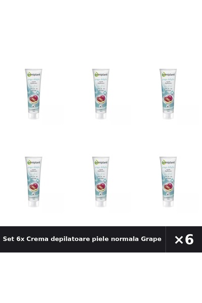 ELMIPLANT Set 6x Crema depilatoare piele normala Grape Delight, 150 ml,