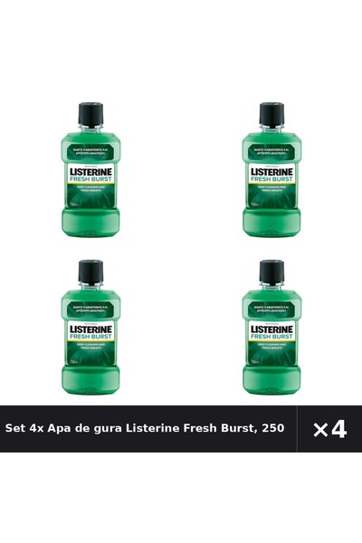 Listerine Set 4x Apa de gura Fresh Burst, 250ml