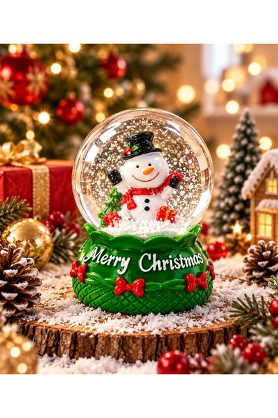 Cansüs Can Süs Yılbaşı Kardan Adam Kar Küresi-Merry Christmas Dekoratif Yeni ...