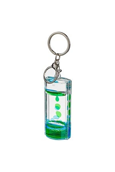 OEM Breloc cu Clepsidra Transparenta Lichid 3.5x8cmVerde & Albastru