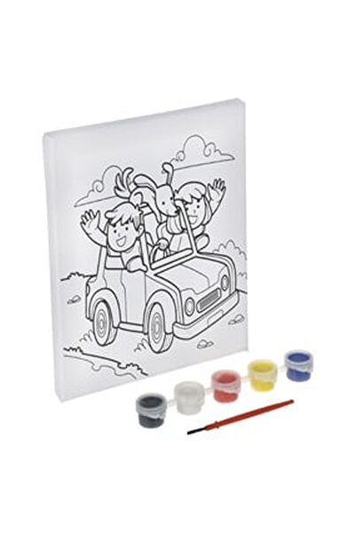 OEM Tablou Canvas de Pictat Masina cu Culori & Pensula 15x20cm