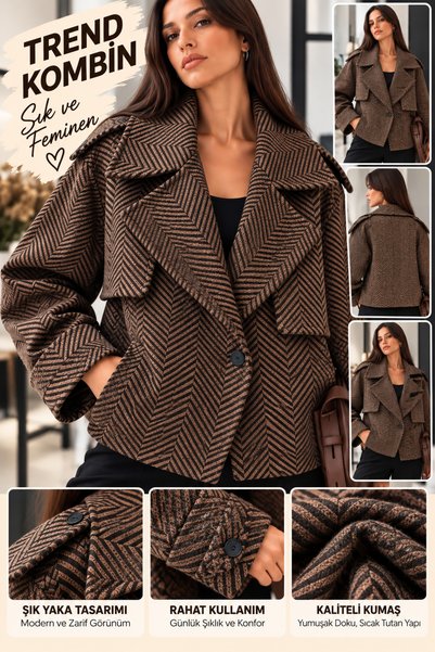 NQX PULL PROFESSIONAL Kadın Ceket Mont Balıksırtı Premium Ceket – Oversize Ge...