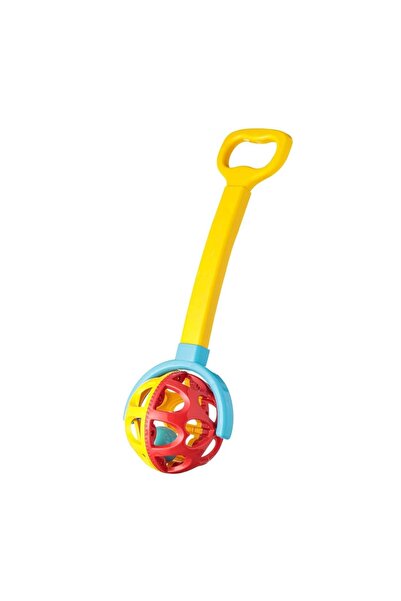 OEM Roata de Impins din Plastic cu Maner Extensibil Galben Roșu 61cm – pentru...
