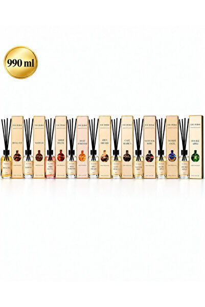 Eau Dubai Set of 9 room air fresheners with sticks, Royal Oud + Madinah + Amb...