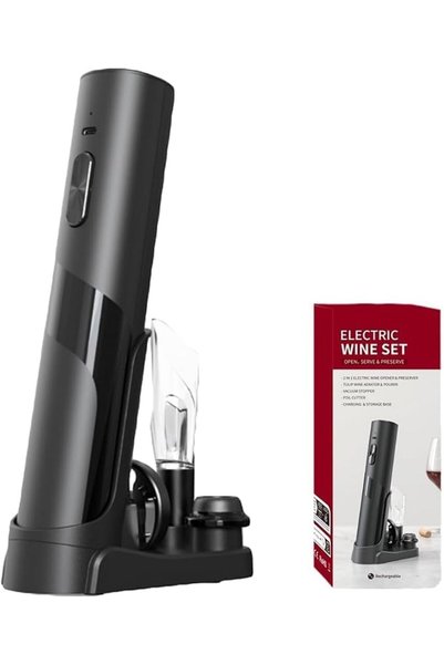 AMINAC 7-in-1 Electric Wine Bottle Opener Rechargeable with Charging Base, Au...