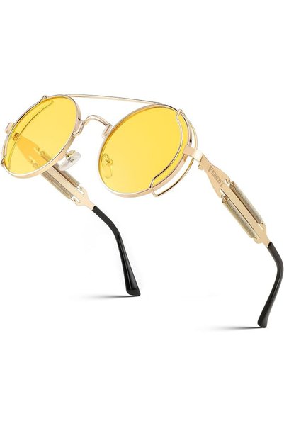 FEISEDY Gothic Steampunk Sunglasses Men Women Retro Pilot - 100% UV B2351