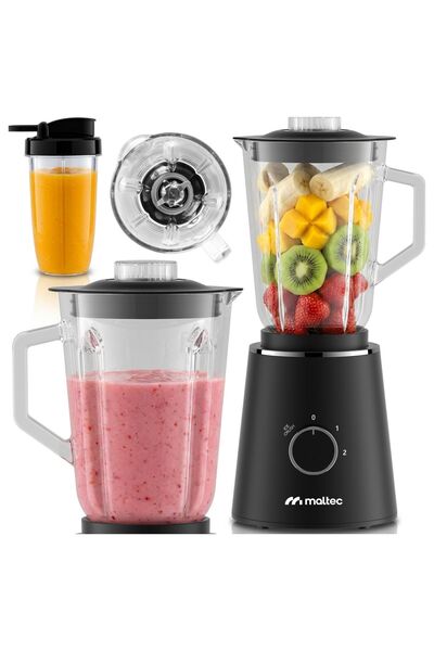 MalTec Blender cu recipient de sticlă pentru smoothie-uri 1500ml, sticlă de 5...