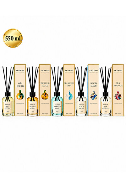Eau Dubai Σετ 5 αρωματικών χώρου με στικς, Πίνα Κολάντα + Τροπικό Μάνγκο + Θα...