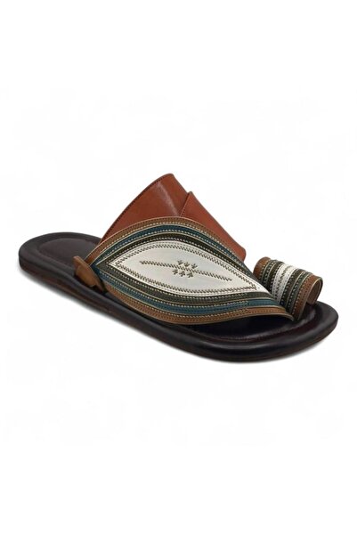 Al fanoos Embroidered Handmade Arabic Sandals for Men