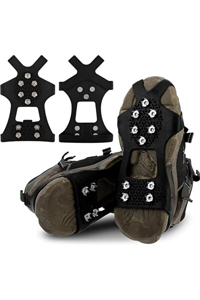 JOYZZZ Ice Cleats for Shoes, Non Slip Shoe Ice Grippers with 10 Steel Rubber ...