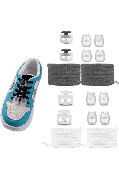 HOFEESEA 2 Pairs No Tie Laces for Adults and Kids, Elastic Shoe Laces for Tra...