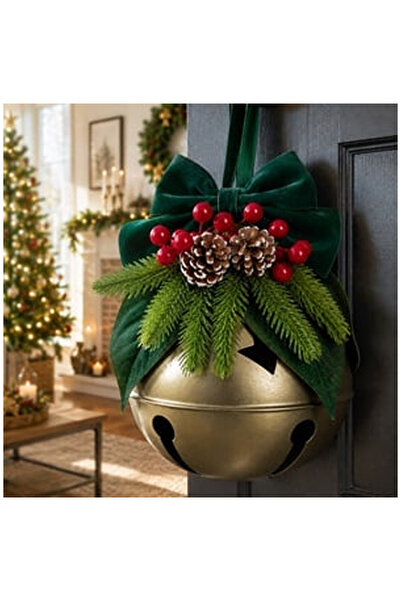 OEM Decorative Christmas Bell Bronze with Twigs Ø20cm