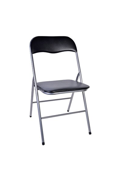 OEM Scaun pliabil metalic 47x43,5x80 cm, negru, șezut din poliester – practic...