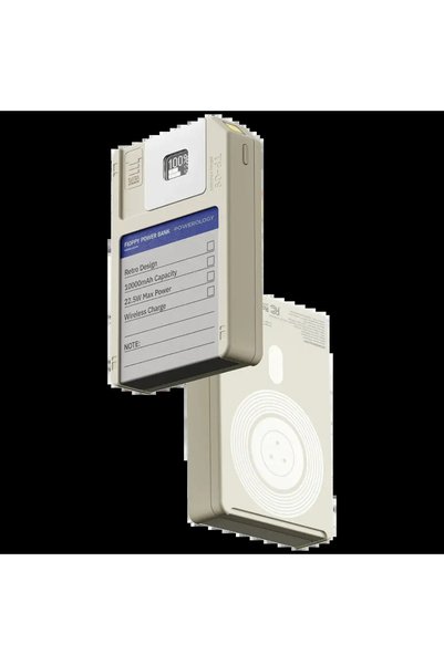 Powerology Floppydisk Retro 10000mAh MagSafe Power bank - White