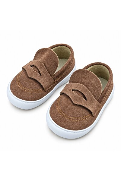 Pure Boutique Mocasini bebe baieti maro, pantofiori eleganti cu talpa moale