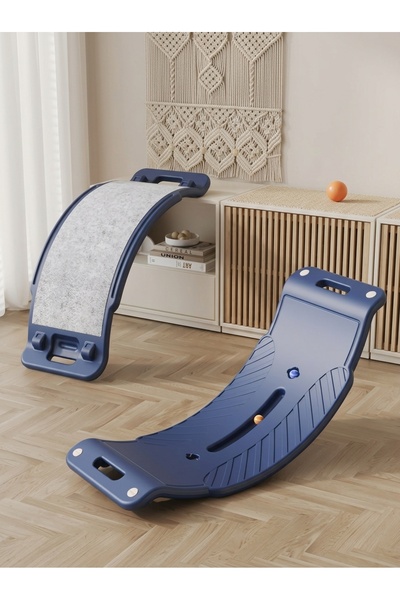 Generic Curved Balance Board for Children with Ball Track Game Blue Plastic 8...