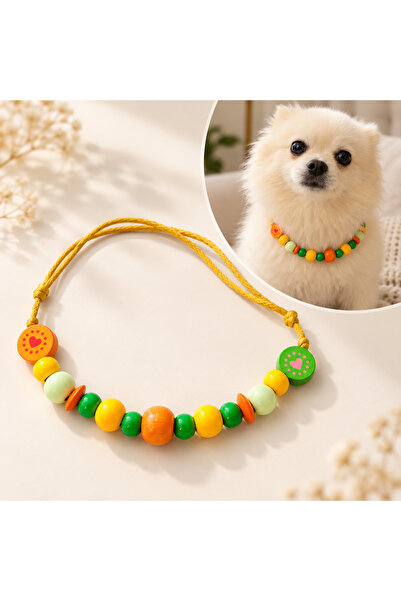 Mango Pop Ayarlanabilir Boncuklu Köpek ve Kedi Kolyesi