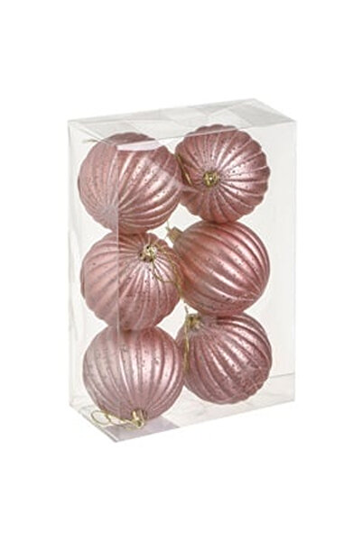 OEM Set of Christmas Baubles Pink Matt Mercury Ø8cm - 6pcs