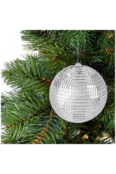 OEM Ornament Brad de Craciun Glob Argintiu Disco Ball Ø15cm