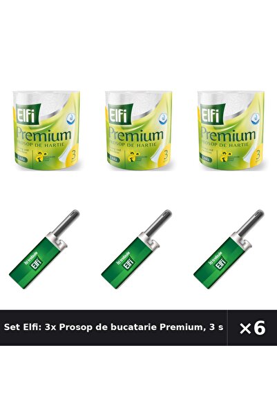 Elfi Set Elfi: 3x Prosop de bucatarie Premium, 3 straturi, 1 + Aprinzator de Foc