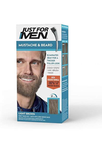 Just For Men Mustache & Beard, Beard Dye for Men with Brush Included for Easy...
